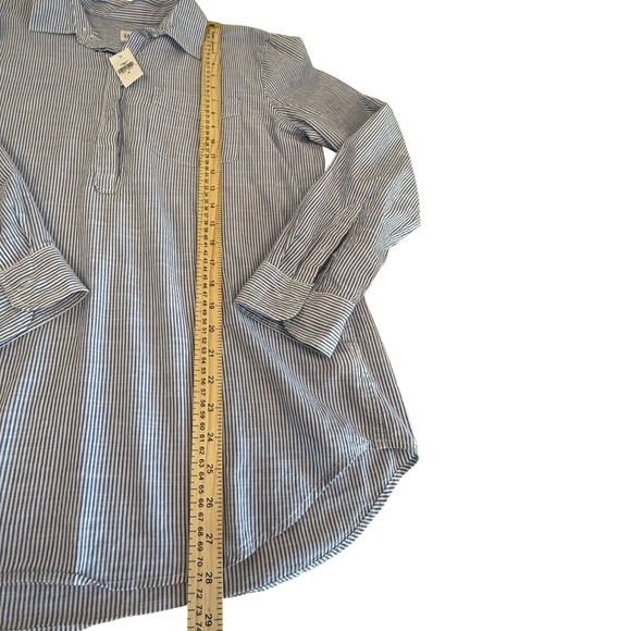 Gap Womens BF Popover Blue White Striped Cotton Shirt M 527949-00-1 HO-18/SB2 - Picture 4 of 9